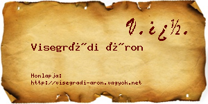 Visegrádi Áron névjegykártya